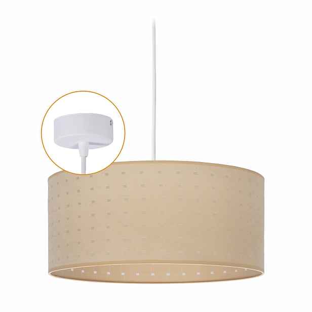 Závěsná lampa Cerlux Béžová Luno s látkovým stínidlem 35 cm Klosz 1x E27