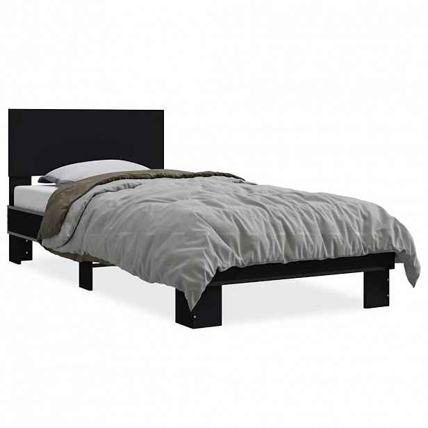 vidaXL Rám postele černý 75 x 190 cm kompozitní dřevo a kov