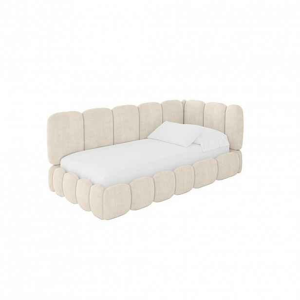 ALTDECOR JEDNOLŮŽKOVÁ POSTEL pro mládež s úložným prostorem, vlevo - AVRY 100x200 béžová