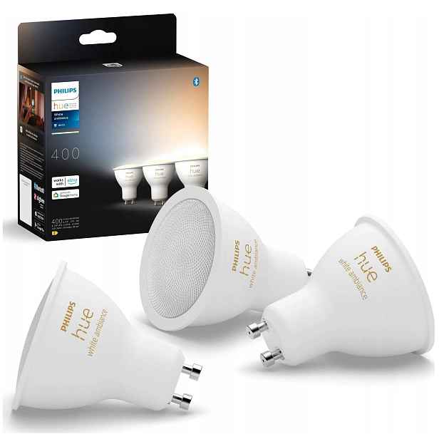 Inteligentní Led Žárovky Philips Hue GU10 6500 K 400 LM, Sada 3 Ks