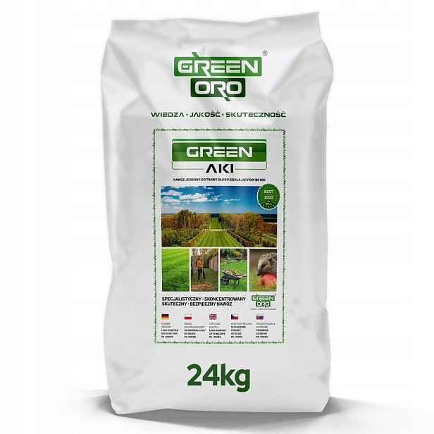 Podzimní hnojivo na trávník Trávy hřišť a pampových trav Green Aki 24 kg