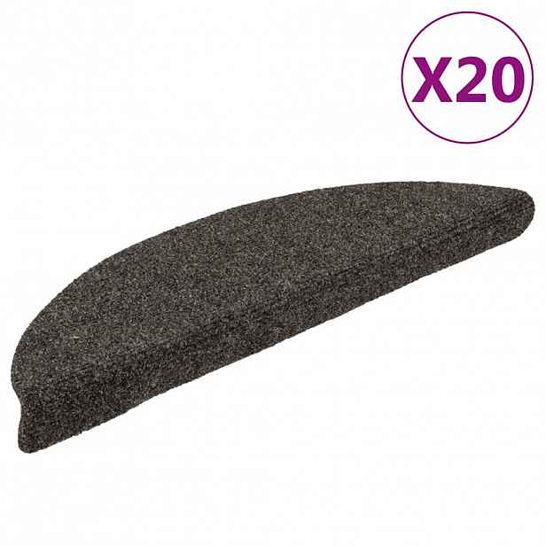 vidaXL Schodové rohože samolepicí 20 ks 56 x 17 x 3 cm antracitové půlkulaté