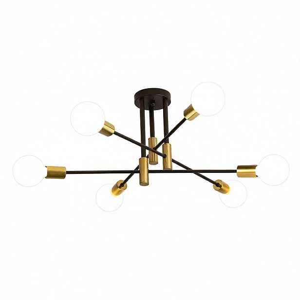 Závěsná Stropní Lampa Lustr Zlato-černá Moderní Elegantní 6 x E27