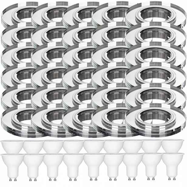 30x Skleněné Stropní Svítidlo Zapuštěné Do Stropu Křišťál 3W Led Žárovky