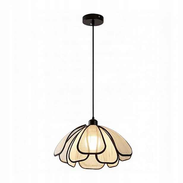 Moderní závěsné svítidlo s látkovým květem, patice E27, nastavitelná výška, stropní lampa