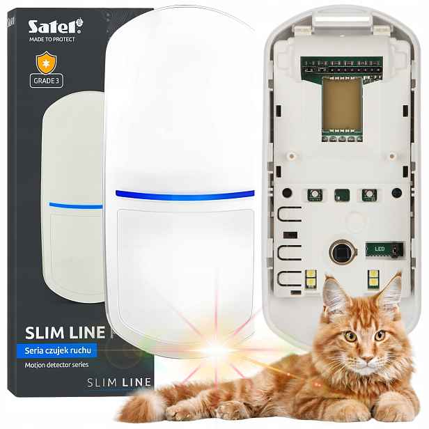 Pohybový detektor – alarm Satel Slim-pir-luna-pet na červenou pro každý systém