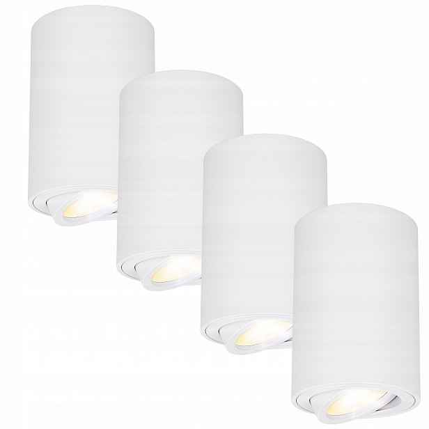 Stropní Led halogenové svítidlo Tuba GU10 Pohyblivé bílé Spot x4