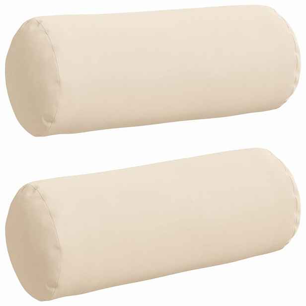 vidaXL Polštáře 2 pcs Béžová Ø 15 x 40 cm Mikrovlákno