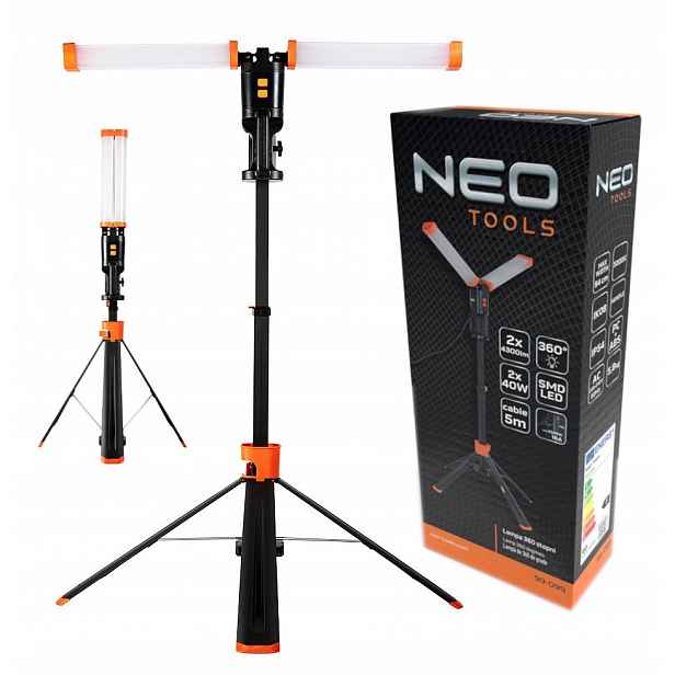 Neo Tools Dvojitá lampa 360 stupňů 2x4300lm Vysoká Lampa Abs 99-099