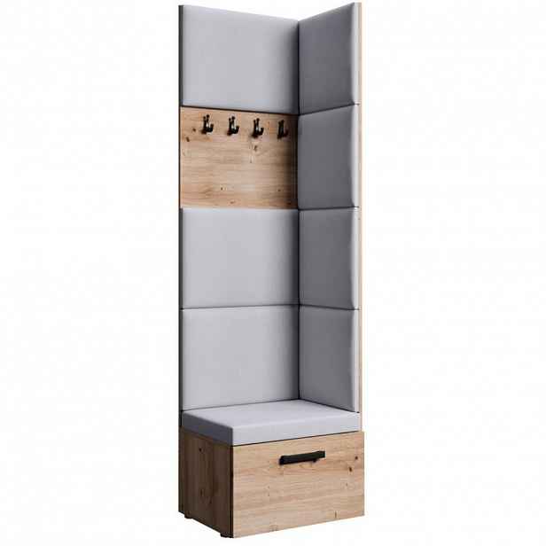 Beautysofa PŘEDSÍŇOVÁ sestava Margaret V 81/203/43 s čalouněnými panely, dub artisan