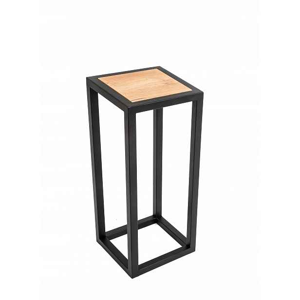 Držák Na Květináč Loft Květináč Ocel Dřevo Dub Zlatý 50 CM Moderní Stojan Podstavec