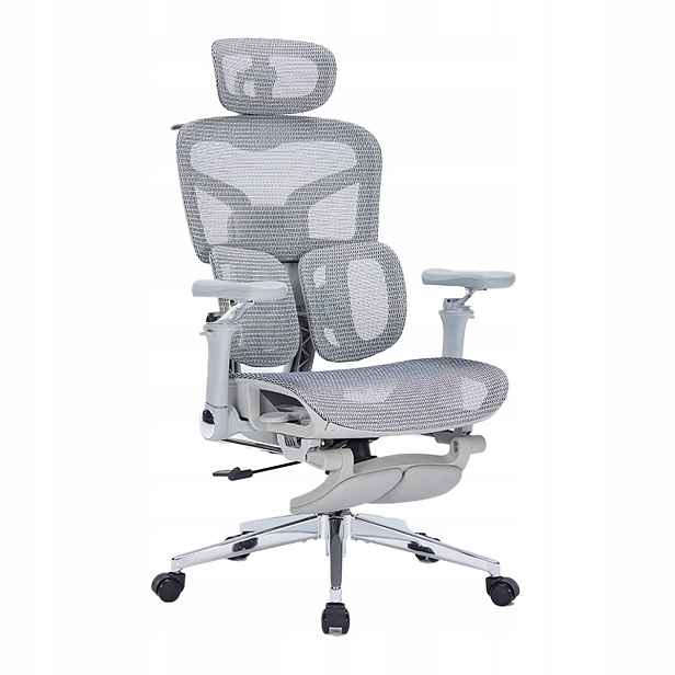 Kancelářská židle Otočná šedá Síť Ergonomická Nastavitelná Spacetronik