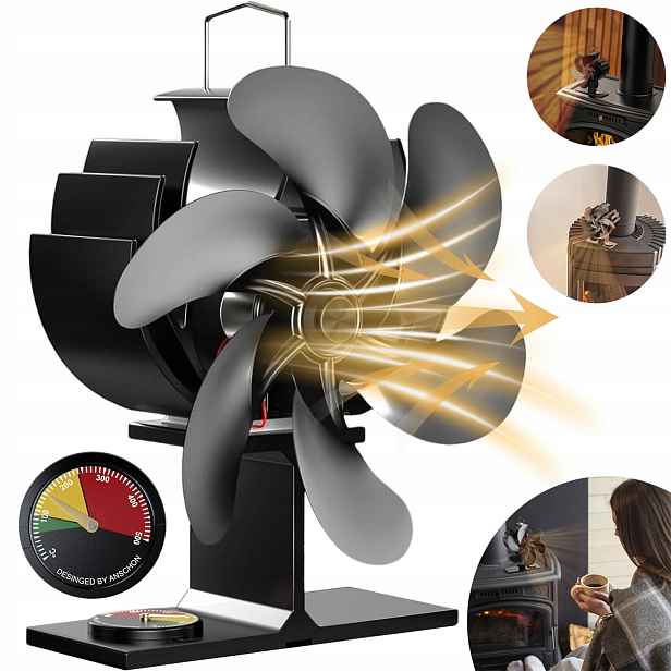 Krbový Ventilátor 6-LOPATKOVÝ Termoelektrický Rozvaděč Tepla, Odolný