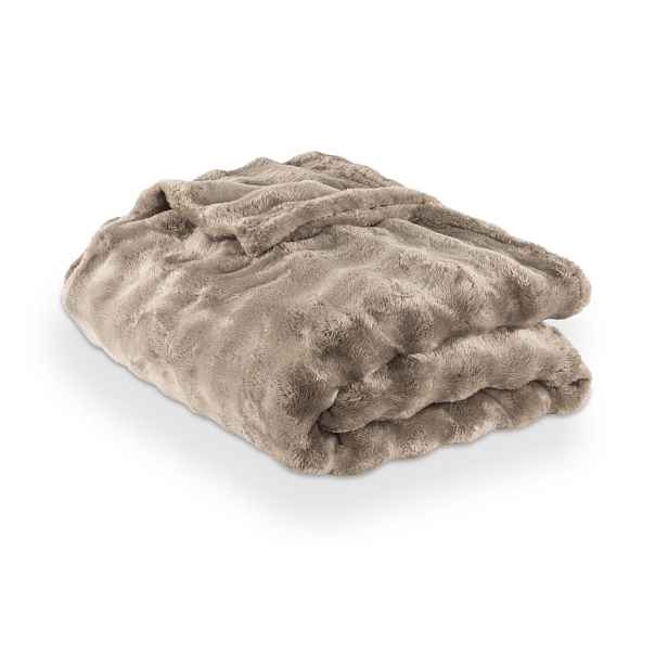 Taupe deka z mikroplyše 150x200 cm Wave – Tiseco Home Studio