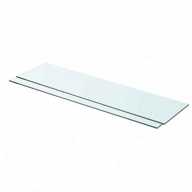 vidaXL Policové desky 2 ks sklo čiré 80 x 20 cm