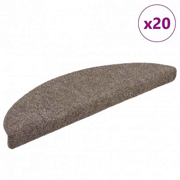vidaXL Schodové rohože samolepicí 20 ks 56 x 17 x 3 cm béžové, půlkulaté