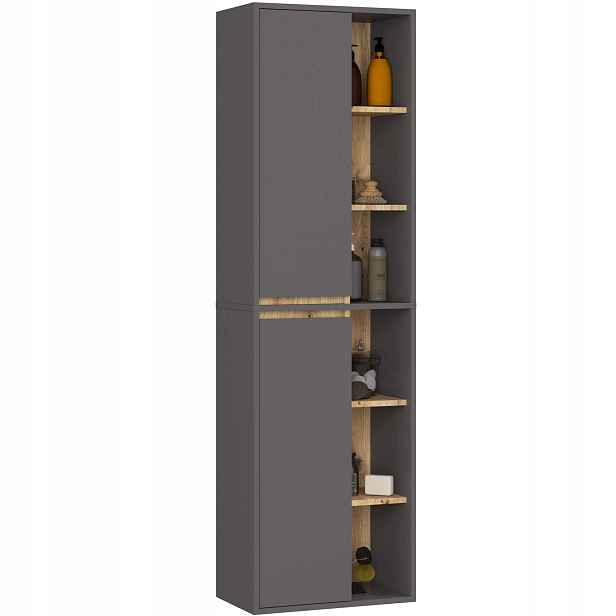 Závěsná Koupelnová Skříňka Vami W50 2D6P Grafit/artisan Akd