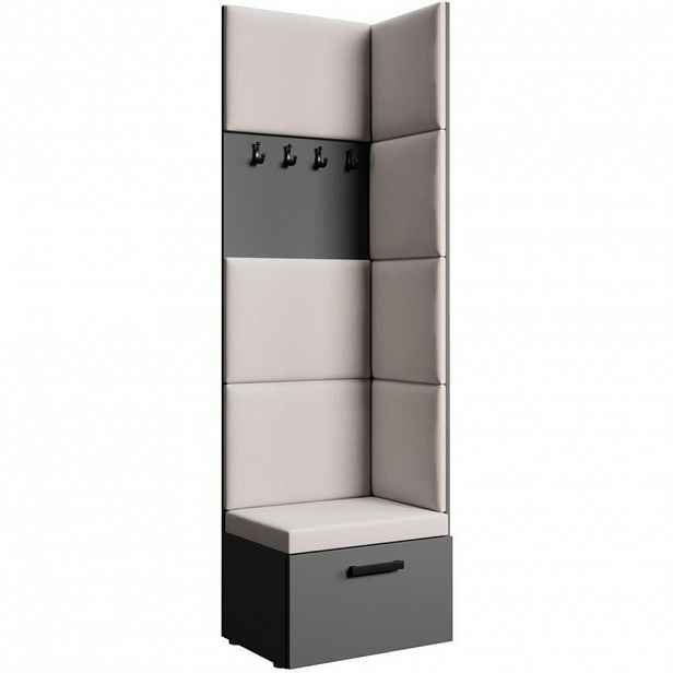 Beautysofa PŘEDSÍŇOVÁ sestava Margaret V 81/203/43 s čalouněnými panely, grafitová