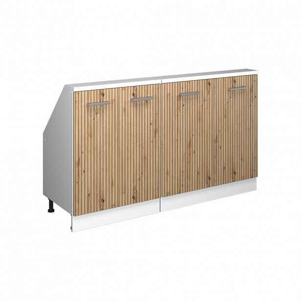 Vicco KUCHYŇSKÁ SKŘÍŇKA POD ŠIKMOU STŘECHU R-Line Řemeslný dub 140 cm Sada 2 kusů