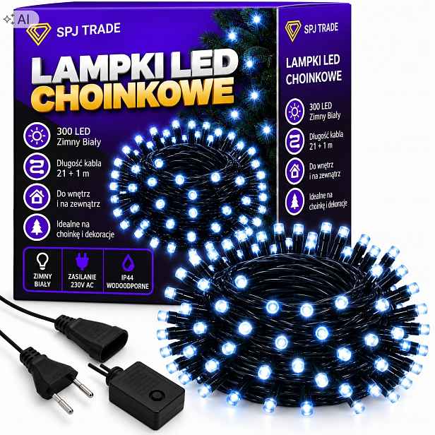 Vánoční Osvětlení Na Stromeček Venkovní 300 Led Studená Bílá Vánoční 21 M Vnitřní