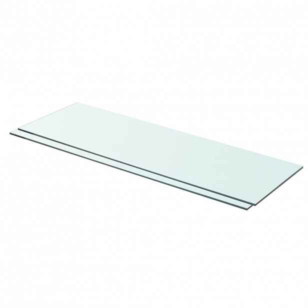 vidaXL Policové desky 2 ks sklo čiré 80 x 25 cm