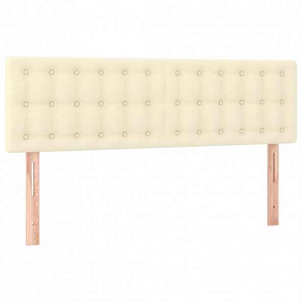 vidaXL Čela postele krémová 144x5x78/88 cm umělá kůže