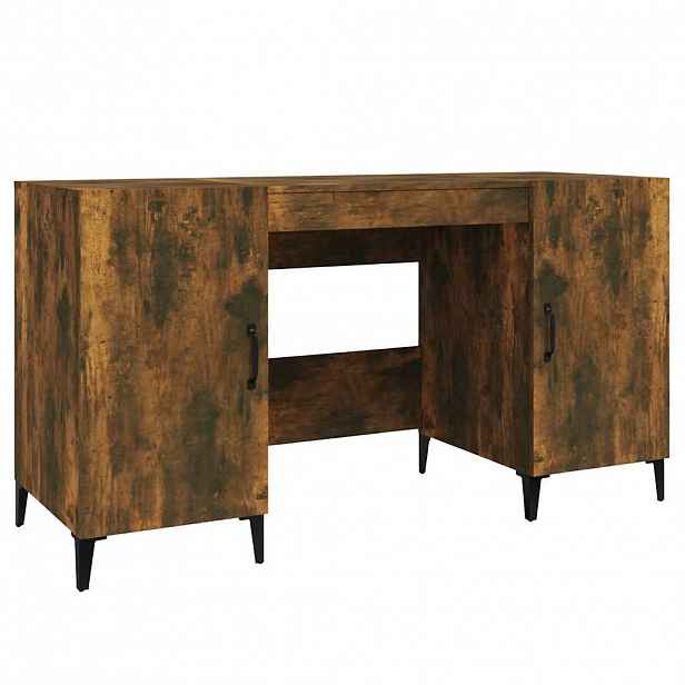 vidaXL Psací stůl kouřový dub 140 x 50 x 75 cm kompozitní dřevo