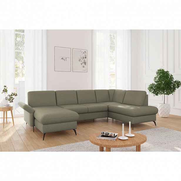 Sit & More SEDACÍ SOUPRAVA, textil, olivově zelená