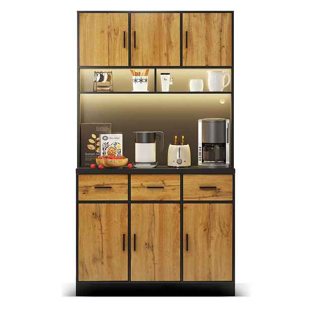 EVRYAE BUFFET LED pracovní deska zásuvka USB nastavitelné police úložný prostor 180/80 cm