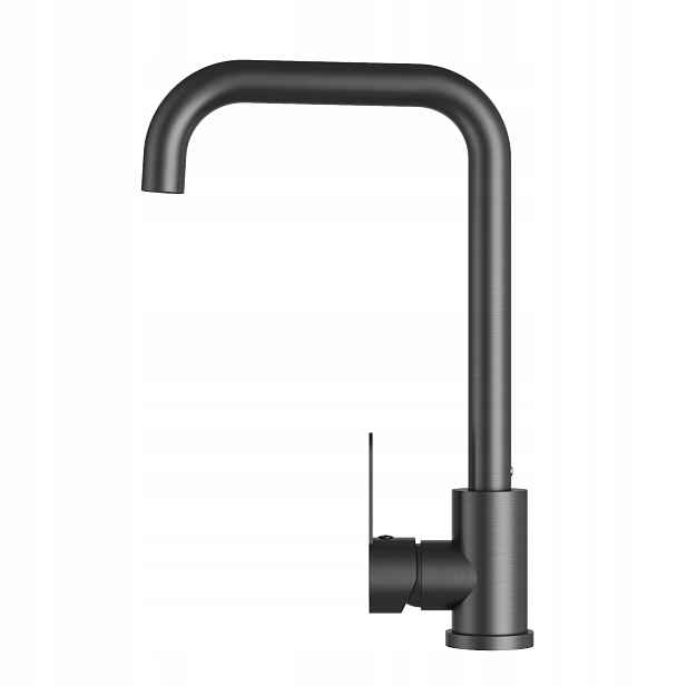 Kuchyňská Baterie Steel Gun Grey Do Dřezu S Vysokým Zaobleným Kohoutkem