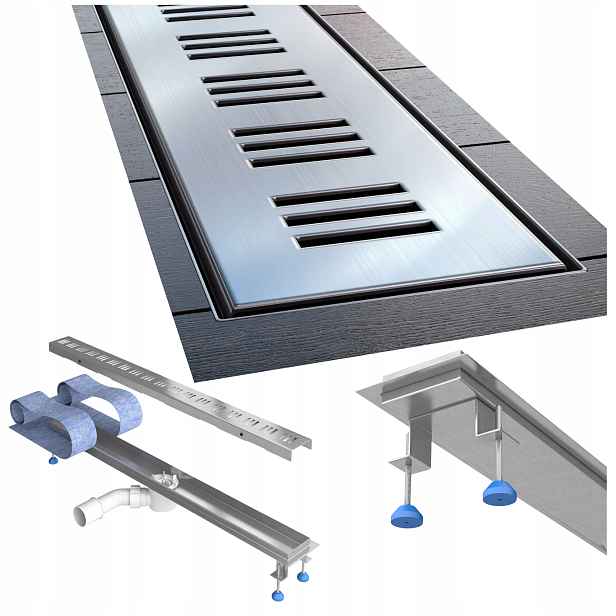 Odtok Waterway 90 cm vzor Pásky McAlpine sada
