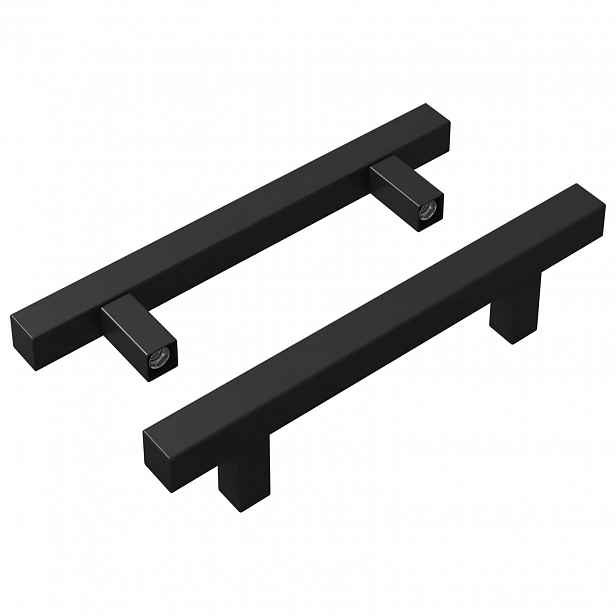 vidaXL Madlo na skříň 2 ks Černá 150 x 12,3 x 35,2 mm Nerezová ocel