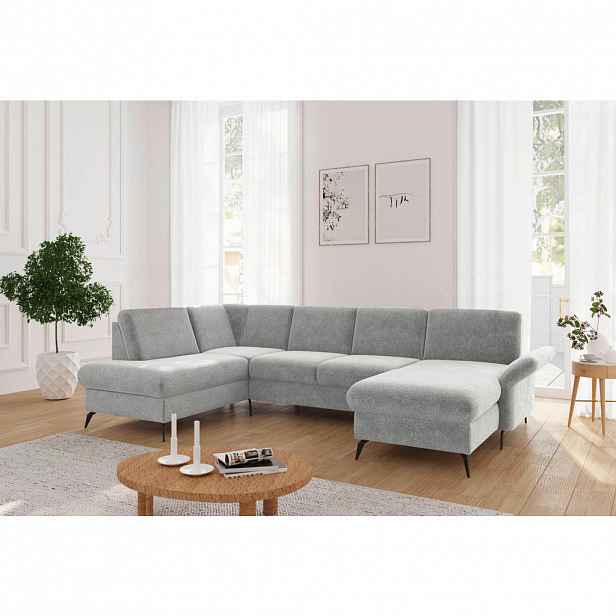 Sit & More SEDACÍ SOUPRAVA, textil, světle šedá