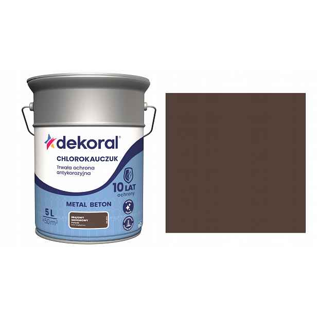 Dekoral Chlorokaučuk Na Kov A Betonu 5 L Hnědý Mahagonový RAL8016