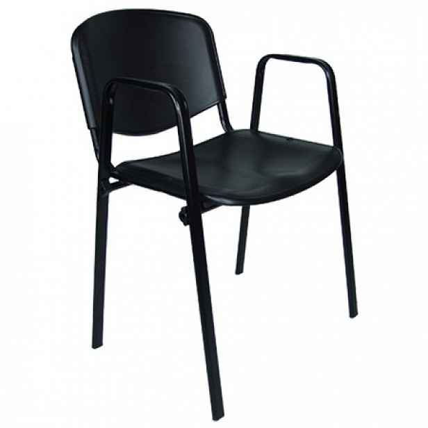 Konferenční židle ISO plastová s područkami černá