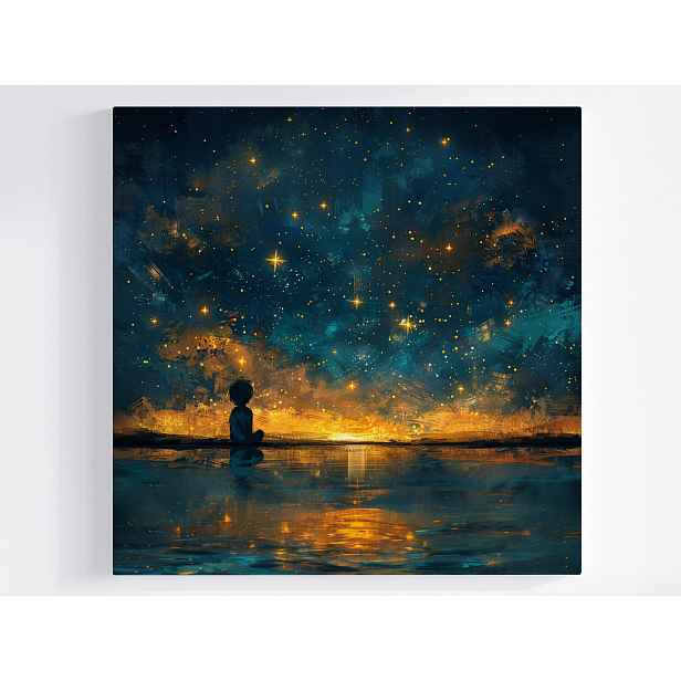 Obraz Na Plátně Canvas Dítě Astronom Noc Nebe Hvězdy Sen Magie 50x50