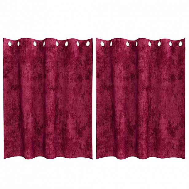 vidaXL Sametové závěsy 2 ks Víno Červené 140 x 140 cm samet