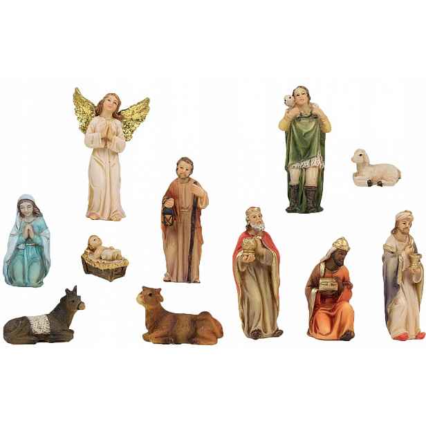 Krásné Figurky do betlému Božon.- 11 dílů max. 6,0 cm vysoké