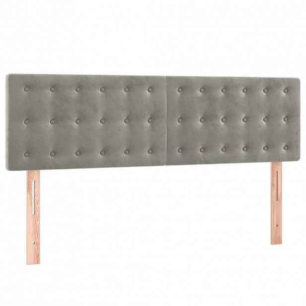 vidaXL Čela postele světle šedá 144x5x78/88 cm samet