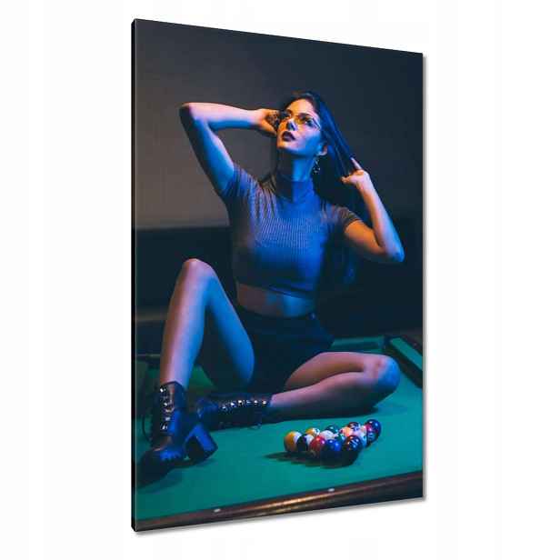 Obrazy 80x120 Kulečník Hra Stůl Bílé Tyče