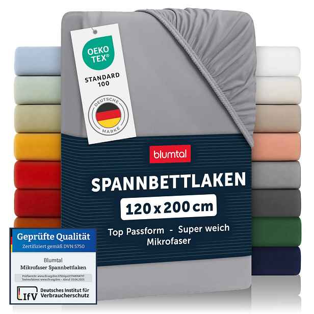 Blumtal NAPÍNACÍ prostěradlo z mikrovlákna, 120/200/30 cm, Šedá