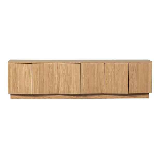 TV stolek z dubového dřeva v přírodní barvě 200x52x45 cm Zuma – WOOOD