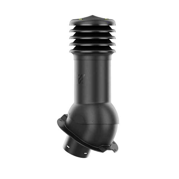 Větrací komín HiVent pro plechovou střešní krytinu, profil J, průměr 125 mm, černý