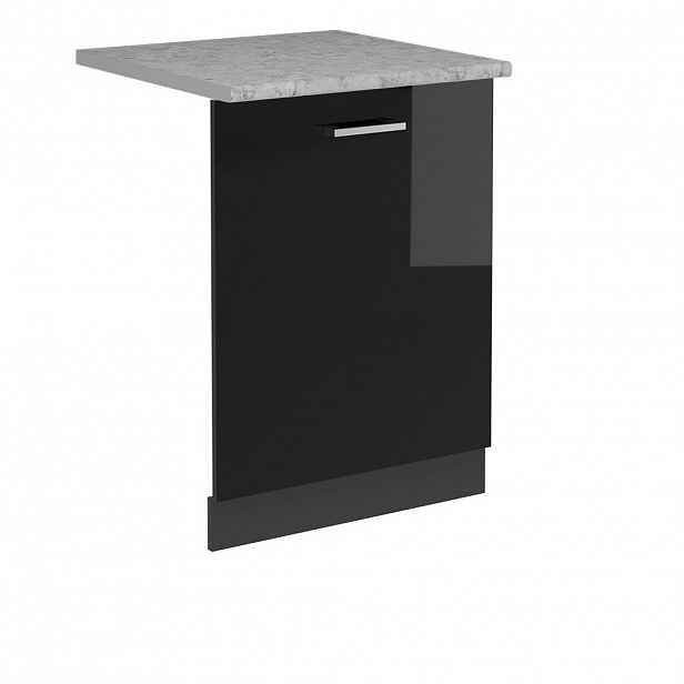 Vicco ČELNÍ PANEL MYČKY R-Line Černý vysoký lesk 60 cm s pracovní deskou
