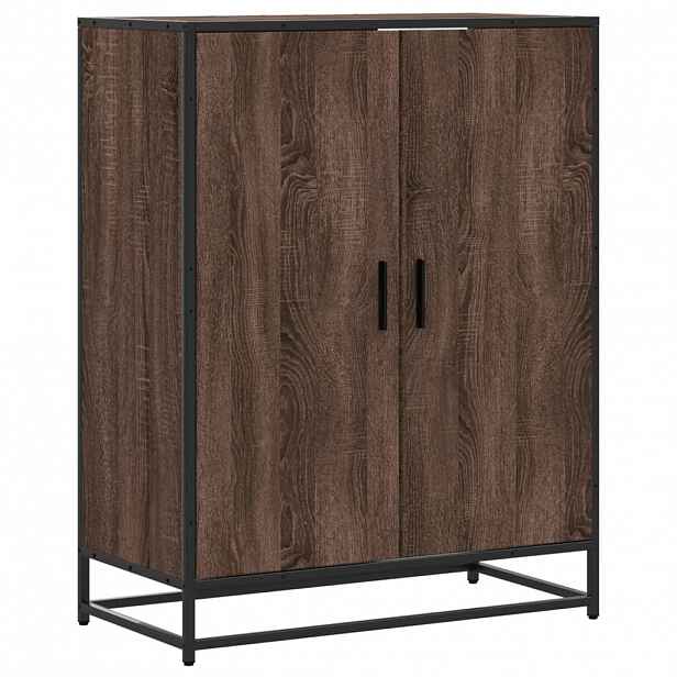 vidaXL Botník hnědý dub 75 x 38 x 97,5 cm kompozitní dřevo a kov