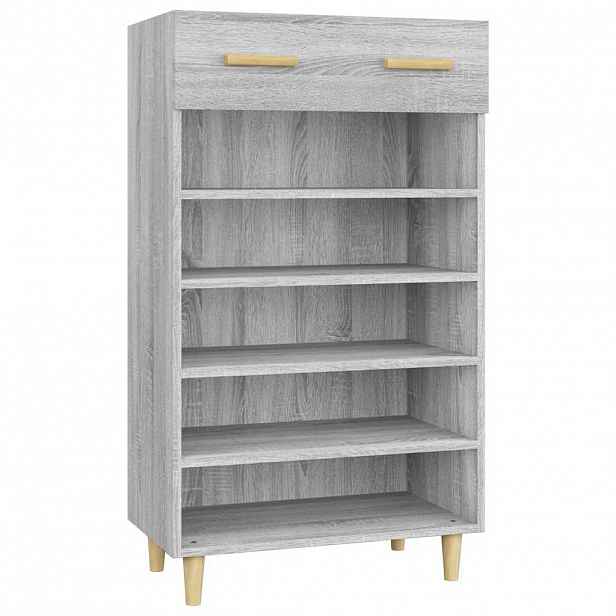 vidaXL Botník šedý sonoma 60 x 35 x 105 cm kompozitní dřevo
