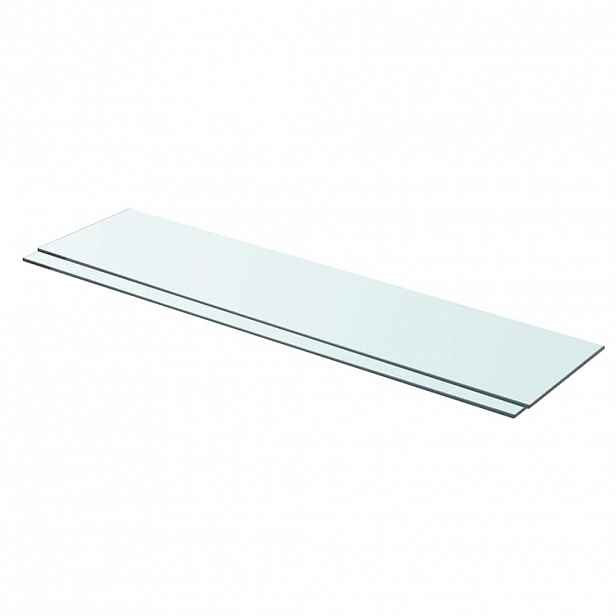 vidaXL Policové desky 2 ks sklo čiré 90 x 20 cm