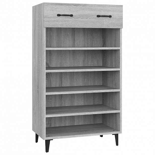 vidaXL Botník šedý sonoma 60 x 35 x 105 cm kompozitní dřevo