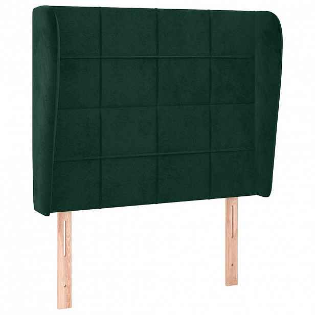 vidaXL Čelo postele typu ušák tmavě zelená 93x23x118/128 cm samet
