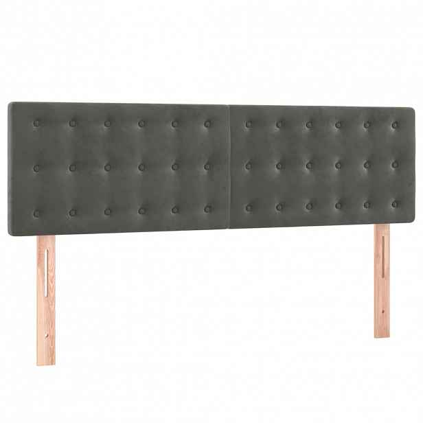vidaXL Čela postele tmavě šedá 144x5x78/88 cm samet